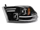 Sequential Turn Signal Projector Headlights; Black Housing; Clear Lens (09-18 RAM 1500 w/ Factory Halogen Non-Projector Headlights)