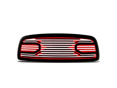 Shutter Style Upper Replacement Grille; Black/Red (09-12 RAM 1500)