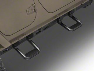 RAM 1500 Side Hoop Steps; Black (Universal; Some Adaptation May Be