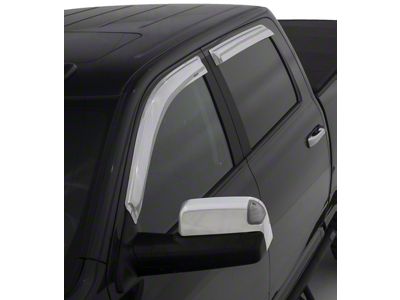 Tape-Onz Sidewind Deflectors; Front and Rear; Chrome (09-18 RAM 1500 Crew Cab)
