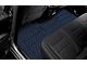 Single Layer Diamond Front and Rear Floor Mats; Black and Blue Stitching (09-18 RAM 1500 Crew Cab w/ Front Bucket Seats)