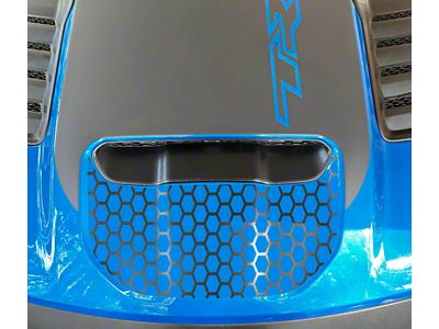 Small Front Hood Graphic with Honey Comb Cutout; Matte Black (21-24 RAM 1500 TRX)