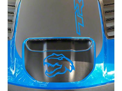 Small Front Hood Graphic with T-Rex Head Cutout; Matte Black (21-24 RAM 1500 TRX)