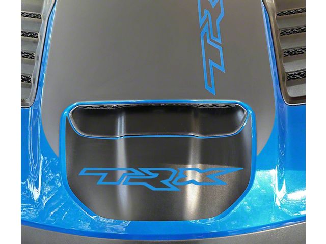Small Front Hood Graphic with TRX Logo; Matte Black (21-24 RAM 1500 TRX)