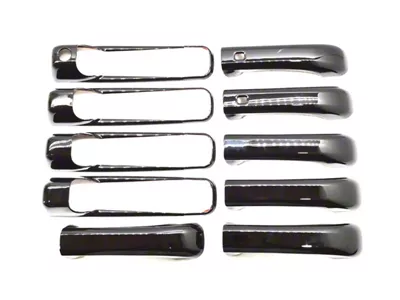 Chrome Delete Smart Key Door Handle Covers; Gloss Black (13-18 RAM 1500 Crew Cab)