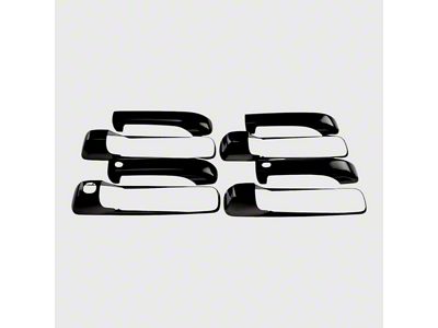 Chrome Delete Smart Key Door Handle Snap-On Covers; Gloss Black (13-18 RAM 1500 Crew Cab)