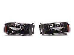 Halo Projector Headlights; Gloss Black Housing; Smoked Lens (02-05 RAM 1500)