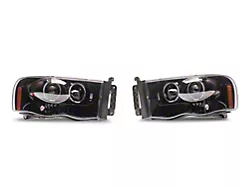Halo Projector Headlights; Gloss Black Housing; Smoked Lens (02-05 RAM 1500)