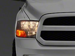 Factory Style Dual Headlights; Chrome Housing; Smoked Lens (09-18 RAM 1500 w/ Factory Halogen Non-Projector Headlights)