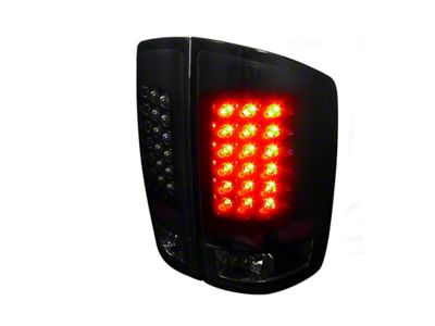 LED Tail Lights; Gloss Black Housing; Smoked Lens (02-06 RAM 1500)