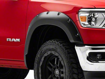 Smooth Fender Flares; Matte Black (19-24 RAM 1500, Excluding TRX)