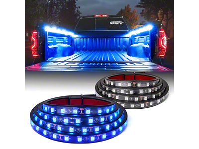 Spire 2 Series LED Truck Bed Light Strips; Blue (Universal; Some Adaptation May Be Required)