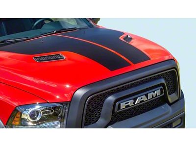 Sport Hood Decal; Matte Black (09-18 RAM 1500)