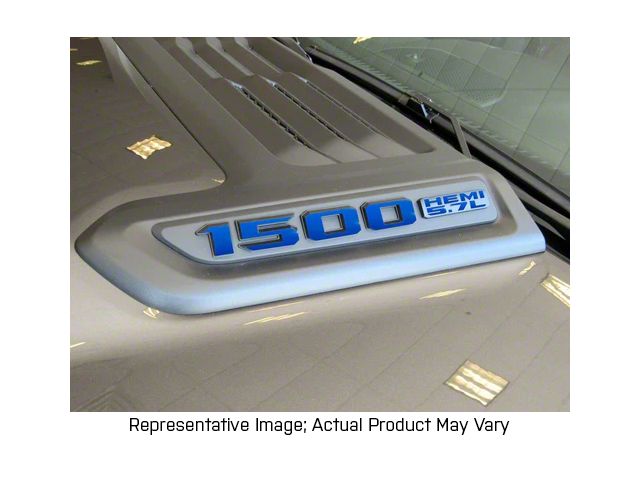 RAM 1500 Sport/Rebel Hood Letter Inlay Decals; Carbon Fiber (19-24 5.7L ...