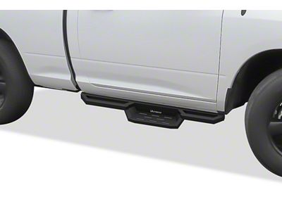 Square Tube Drop Style Nerf Side Step Bars; Matte Black (09-18 RAM 1500 Regular Cab)