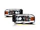 SQX Series LED Projector Headlights with Sequential Turn Signals; Chrome Housing; Clear Lens (02-05 RAM 1500)