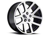SRT-10 Style Gloss Black Machined 5-Lug Wheel; 20x9; 25mm Offset (09-18 RAM 1500)