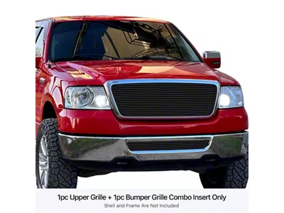 Stainless Steel Billet Lower Bumper Grille Insert; Black (06-08 RAM 1500 Sport w/o Tow Hooks)