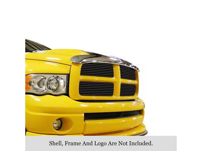 Stainless Steel Billet Lower Bumper Grille Insert; Black (02-05 RAM 1500)