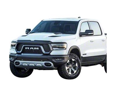 Stainless Steel Billet Lower Bumper Grille Overlay; Black (19-24 RAM 1500 Rebel & TRX w/ Front Parking Sensors)