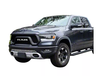 Stainless Steel Billet Lower Bumper Grille Overlay; Polished (19-24 RAM 1500 Rebel & TRX w/o Front Parking Sensors)