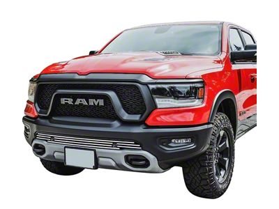 Stainless Steel Billet Lower Bumper Grille; Overlay Polished (19-24 RAM 1500 Rebel & TRX w/ Front Parking Sensors)