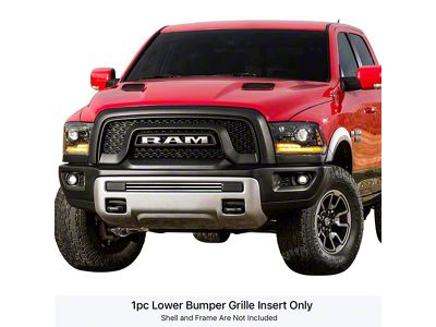 Stainless Steel Billet Lower Bumper Grille Overlay; Polished (15-18 RAM 1500 Rebel)