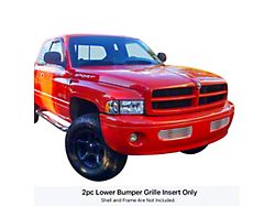 Stainless Steel Billet Lower Bumper Grille; Polished (99-01 RAM 1500 Sport)