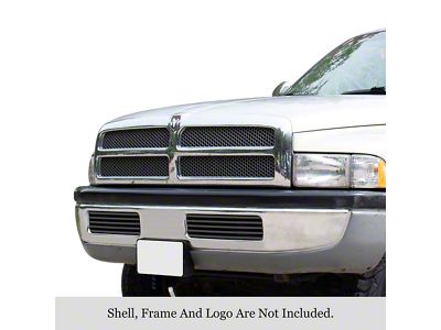 Stainless Steel Billet Lower Grilles; Black (94-01 RAM 1500, Excluding Sport)