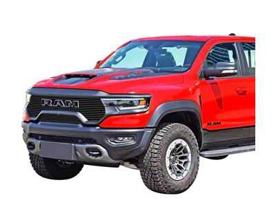 Stainless Steel Billet Upper Grille Insert; Black (21-24 RAM 1500 TRX)
