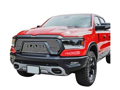 Stainless Steel Billet Upper Grille Insert; Polished (19-24 RAM 1500 Rebel)