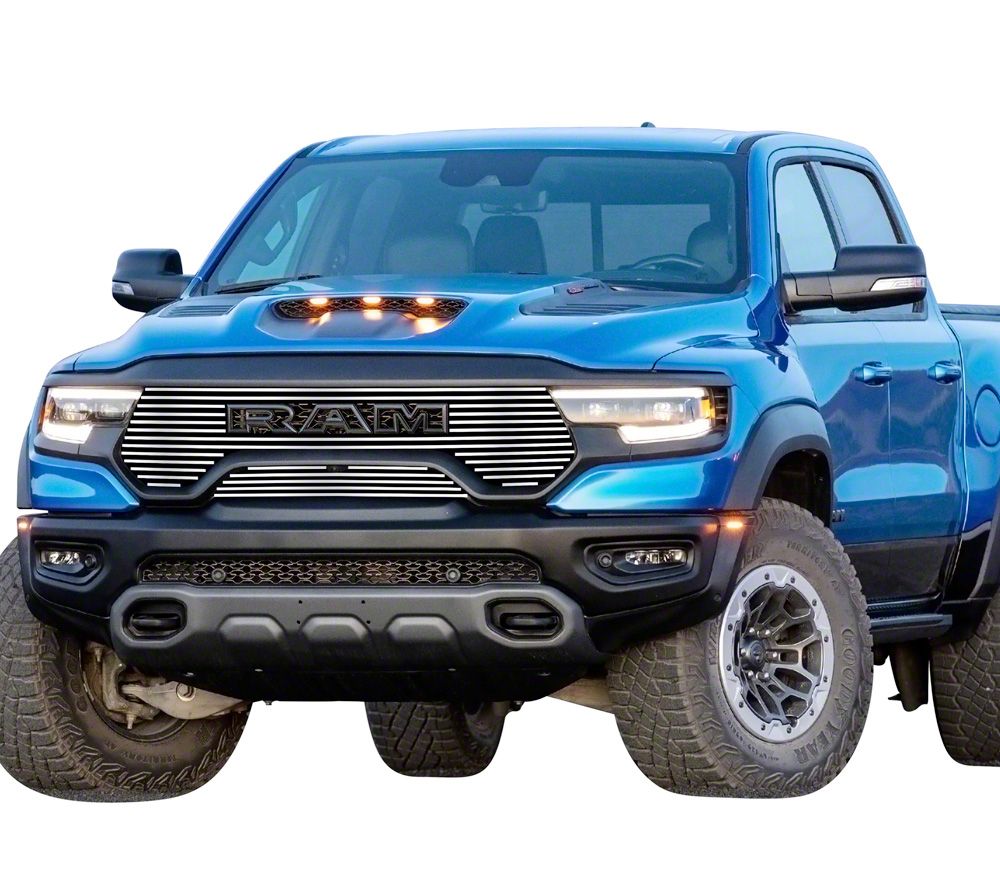 RAM 1500 Stainless Steel Billet Upper Grille Insert; Polished (2124