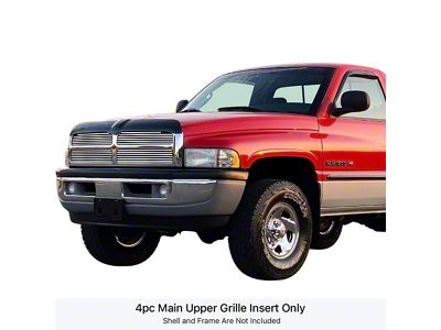 Stainless Steel Billet Upper Grille Overlay; Polished (94-01 RAM 1500, Excluding Sport)