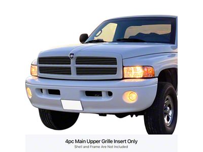 Stainless Steel Billet Upper Grilles; Black (99-01 RAM 1500 Sport)
