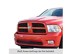 Stainless Steel Billet Upper Overlay Grille; Black (09-12 RAM 1500 w/ Factory Honeycomb Grille)