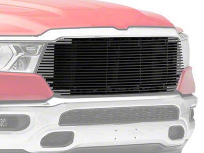 Stainless Steel Billet Upper Replacement Grille; Black (19-24 RAM 1500 Big Horn, Laramie, Lone Star, Tradesman)