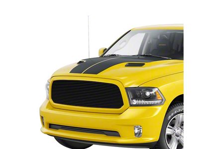 Stainless Steel Billet Upper Replacement Grille; Black (13-18 RAM 1500, Excluding Laramie Longhorn, Laramie Limited, Sport & Rebel)
