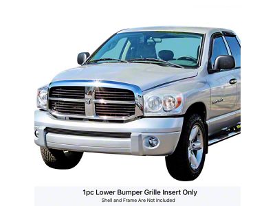 Stainless Steel Billet Upper Replacement Grilles; Black (02-05 RAM 1500)