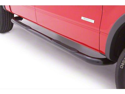 3-Inch Round Bent Nerf Side Step Bars; Black (02-08 RAM 1500 Quad Cab)