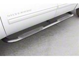 4-Inch Oval Bent Nerf Side Step Bars; Polished Stainless (09-18 RAM 1500 Crew Cab)