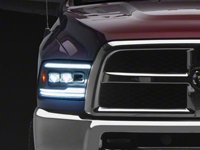 Switchback Sequential Full LED Projector Hedlights; White Housing; Clear Lens (09-18 RAM 1500 w/ Factory Halogen Headlights)