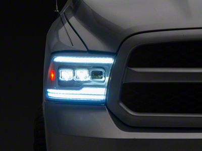 Switchback Sequential Full LED Projector Hedlights; White Housing; Clear Lens (09-18 RAM 1500 w/ Factory Halogen Headlights)