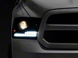 Switchback Sequential LED Bar Projector Headlights; Matte Black Housing; Clear Lens (09-18 RAM 1500 w/ Factory Halogen Non-Projector Headlights)