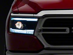 Switchback Sequential LED Turn Signal Projector Headlights; Matte Black Housing; Smoked Lens (19-24 RAM 1500 w/ Factory Halogen Headlights)