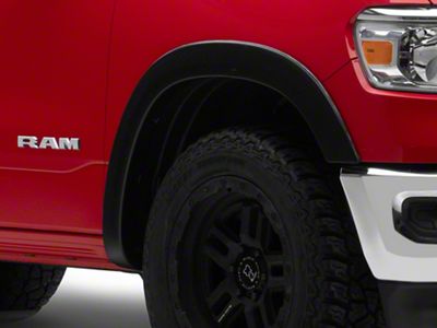 Elite Series Sport Style Fender Flares; Front and Rear; Smooth Black (19-24 RAM 1500, Excluding Rebel & TRX)