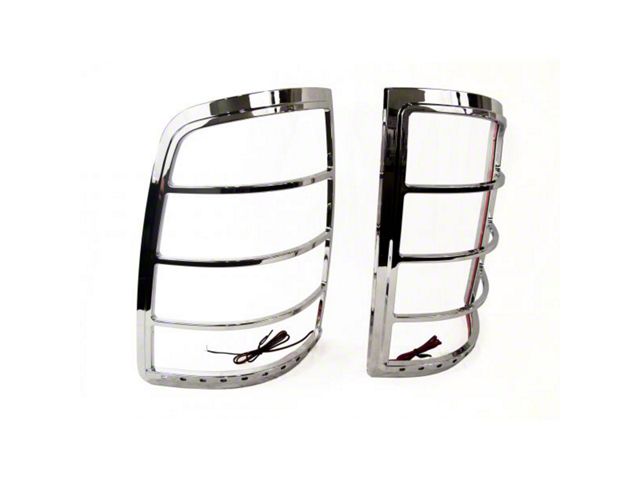 Tail Light Bezels with Red LED Brake and Running Lights; Chrome (09-14 RAM 1500)