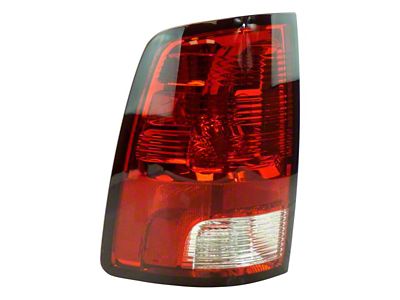 Tail Light; Chrome Housing; Red Lens; Driver Side (09-18 RAM 1500 w/ Factory Halogen Tail Lights)