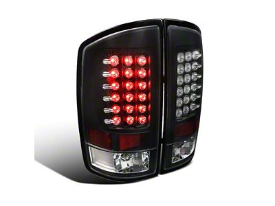 LED Tail Lights; Matte Black Housing; Clear Lens (07-08 RAM 1500)