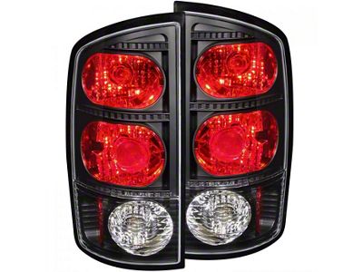 Tail Lights; Black Housing; Clear Lens (02-05 RAM 1500)