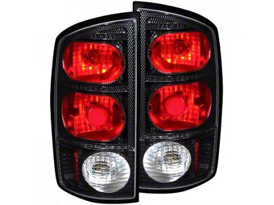 Tail Lights; Carbon Fiber Housing; Clear Lens (02-05 RAM 1500)